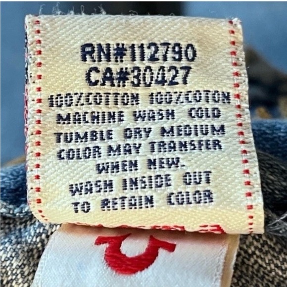 True Religion Joey Big T Y2K Low Rise Flare Jeans Size 28 - Picture 10 of 10